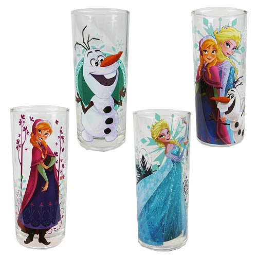 Disney Frozen Characters Pint Glass 4-Pack